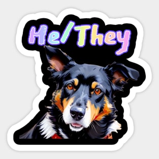 Laylah - He/They Rainbow Text Maroon Sticker